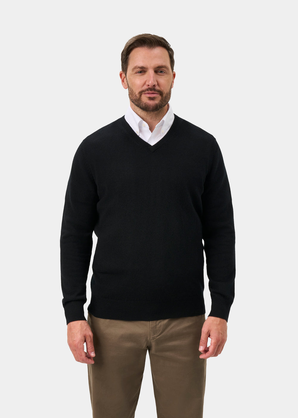 Haddington Cashmere Jumper in Black - Regular Fit