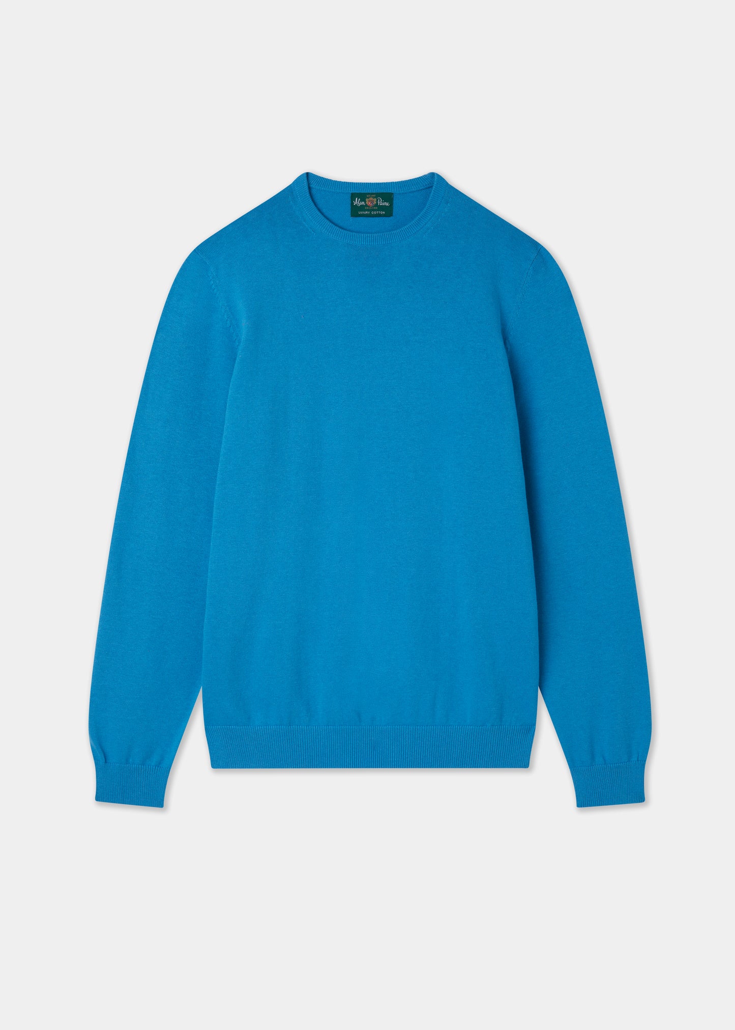 Men's Cotton Cashmere Crew Neck Jumper in Blue
