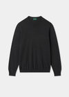 Men's Cotton Cashmere Crew Neck Jumper in Dark Grey