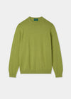Men's Cotton Cashmere Crew Neck Jumper in Green