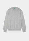 Men's Cotton Cashmere Crew Neck Jumper in Light Grey