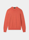 Men's Cotton Cashmere Crew Neck Jumper in Pale Pink