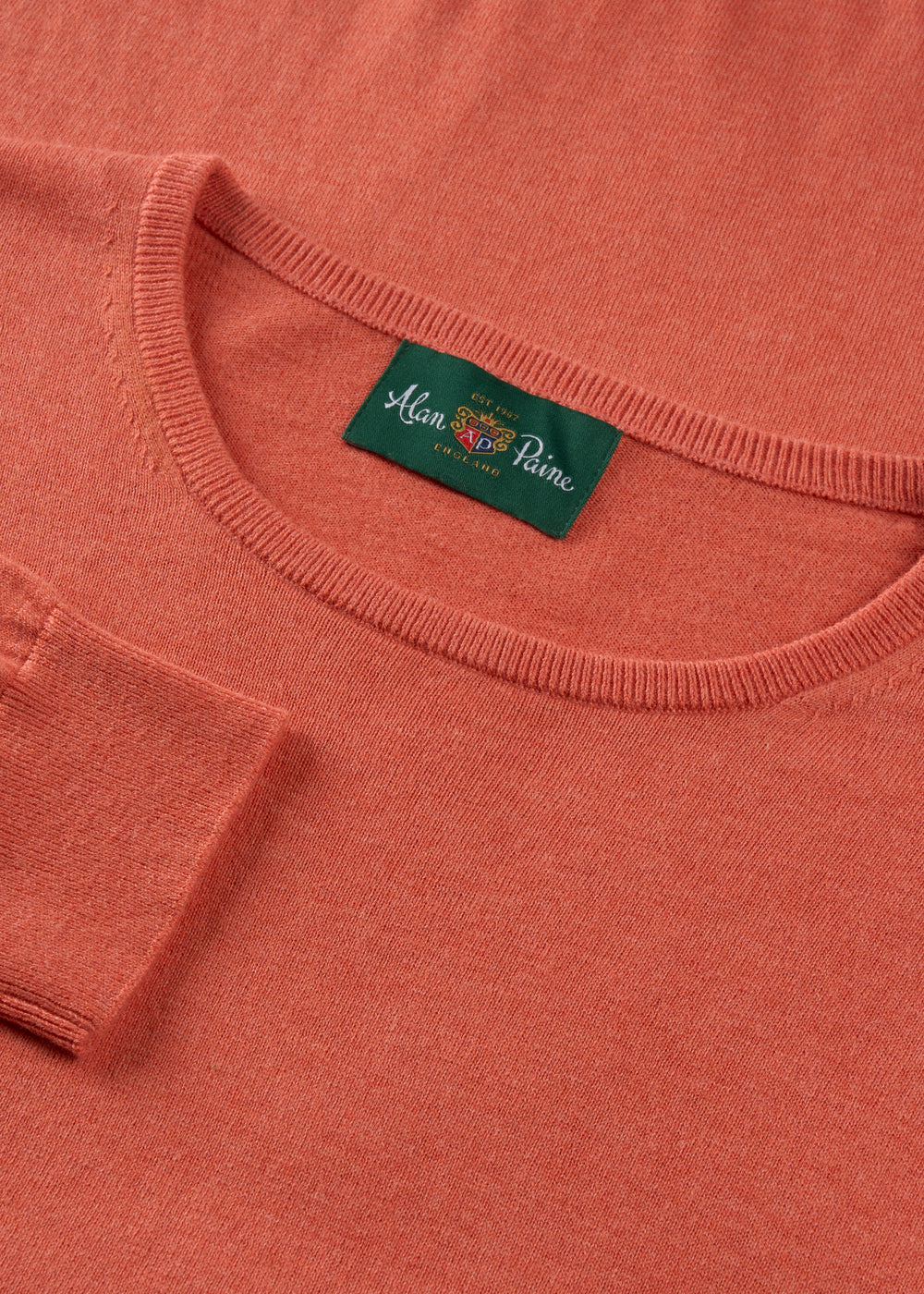Men's Cotton Cashmere Crew Neck Jumper in Pale Pink