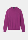 Men's Cotton Cashmere Crew Neck Jumper in Purple