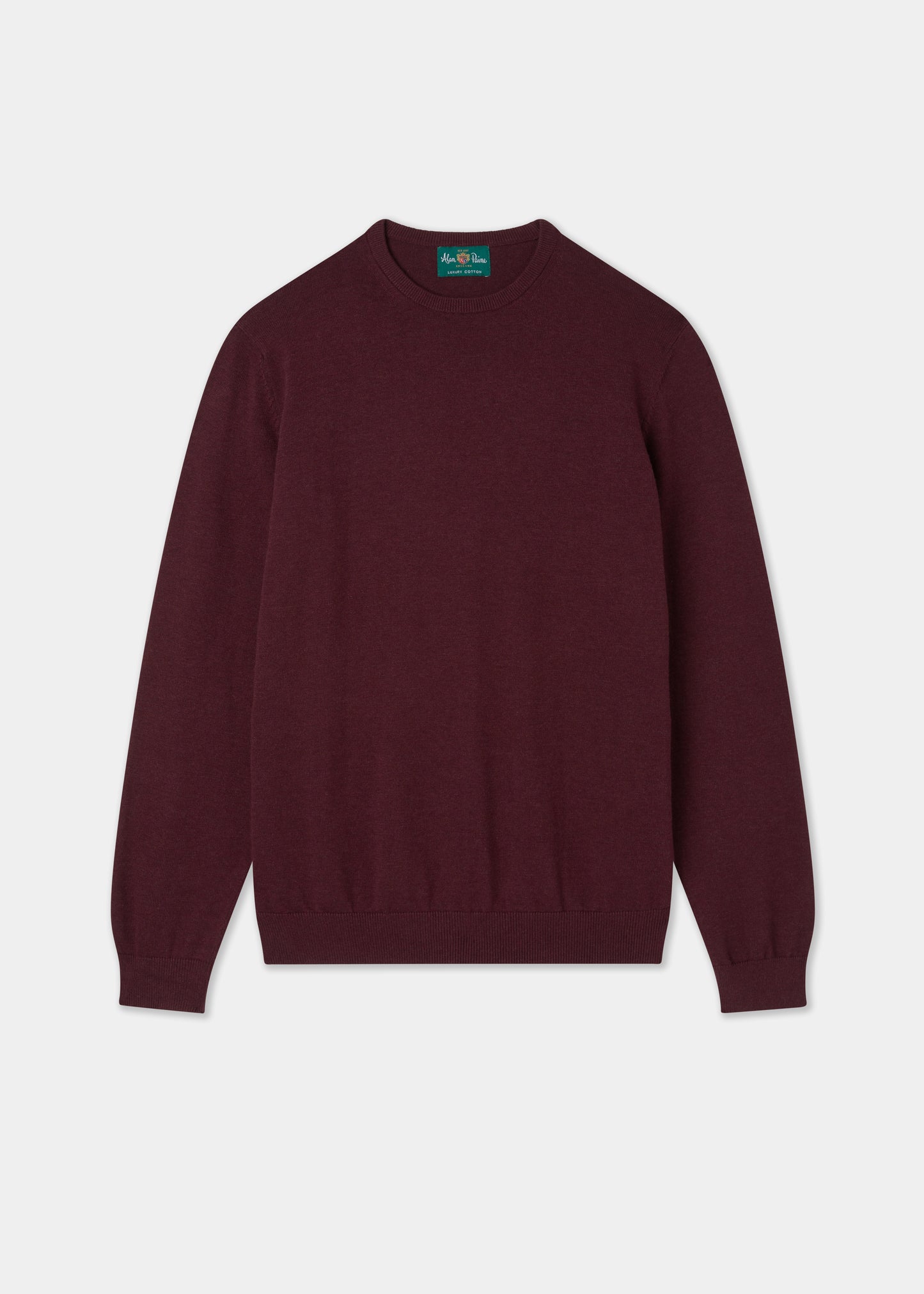 Men's Cotton Cashmere Crew Neck Jumper in Purple
