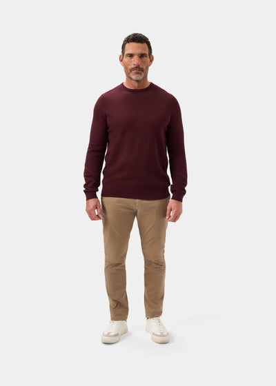 Men's Cotton Cashmere Crew Neck Jumper in Purple