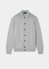 Men's Cotton Cashmere Collared Shirt in Light Grey