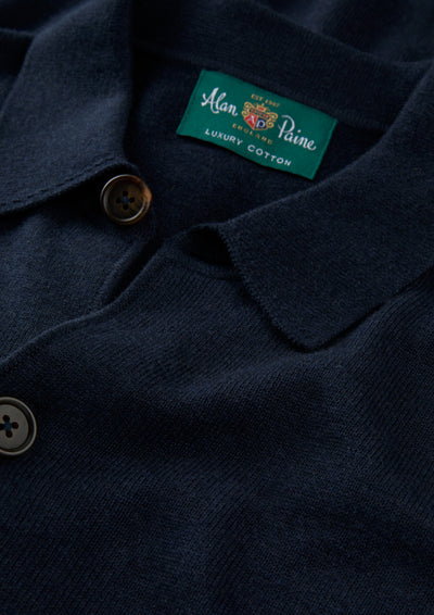 Men's Cotton Cashmere Collared Shirt in Navy