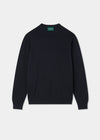 Men's Cotton Crew Neck Jumper in Dark Navy