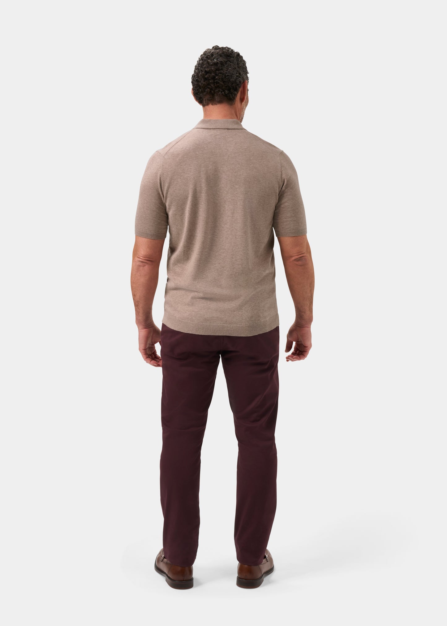 Men's Cotton Short Sleeve Jumper in Brown