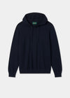 Mens Cotton Merino Hoodie Jumper in Navy