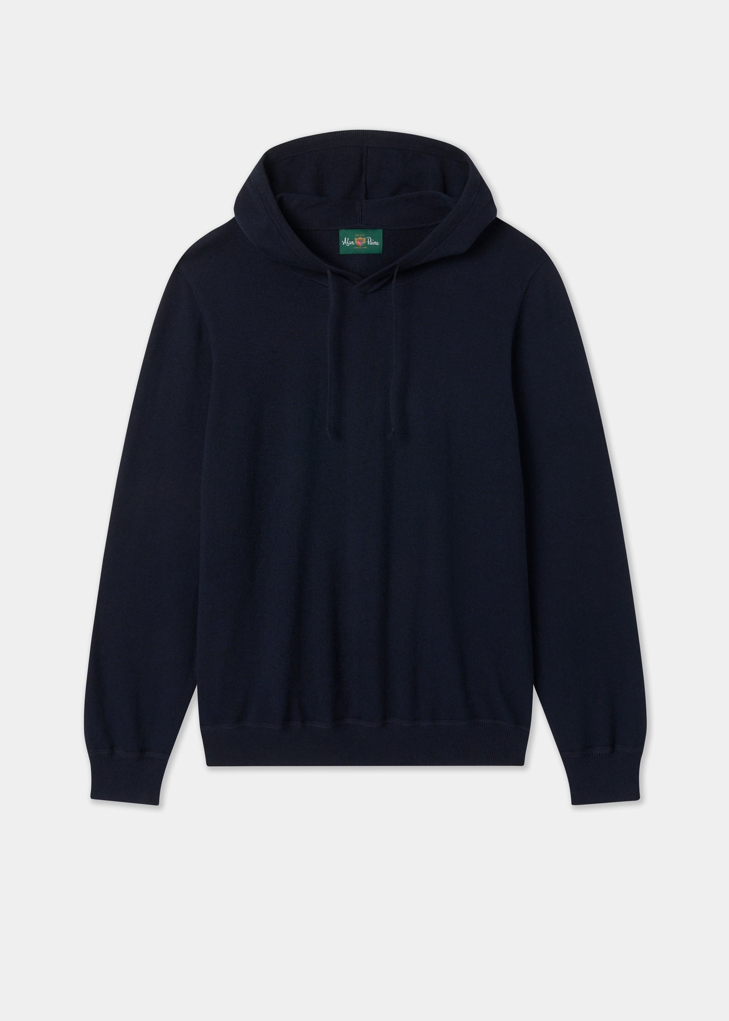 Mens Cotton Merino Hoodie Jumper in Navy