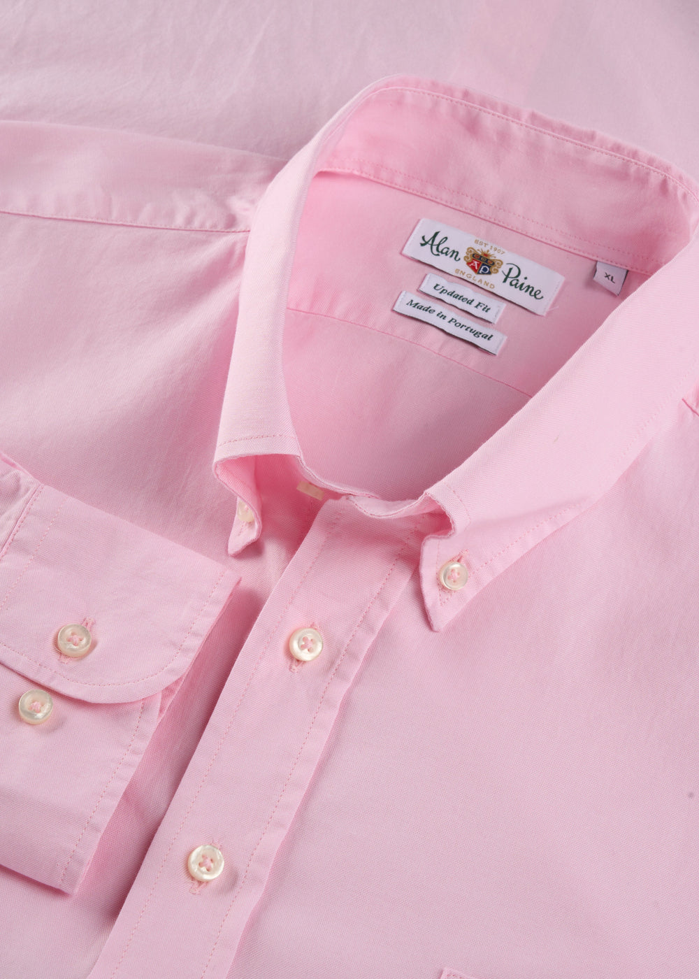 Men's Oxford Cotton Long Sleeve Shirt in Pink