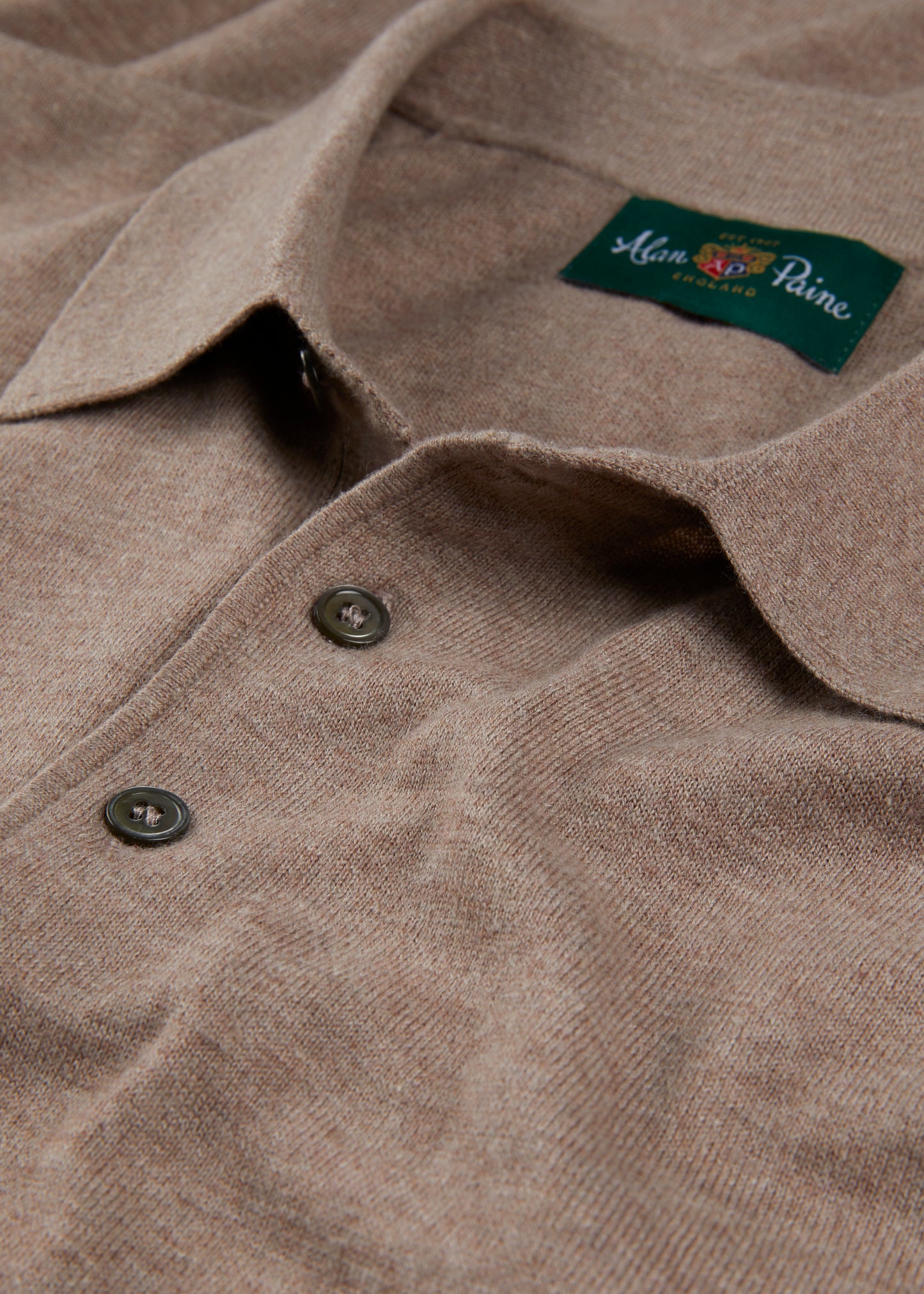 Men's Cotton Polo Shirt in Light Brown
