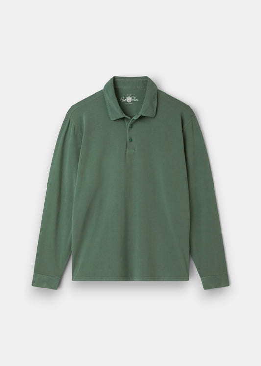 Storwood Long Sleeve Polo Shirt In Pine