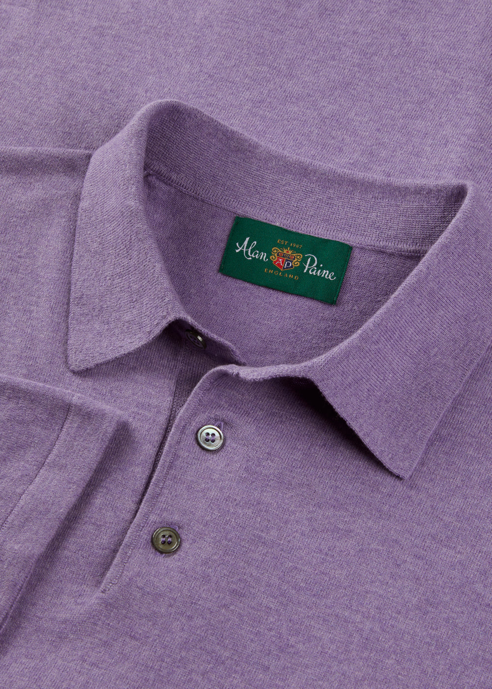Men's Cotton Polo Shirt in Pale Purple