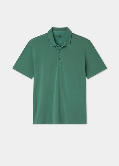 Men's Pique Cotton Polo Shirt in Green