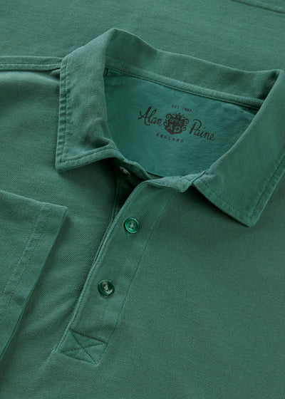 Men's Pique Cotton Polo Shirt in Green