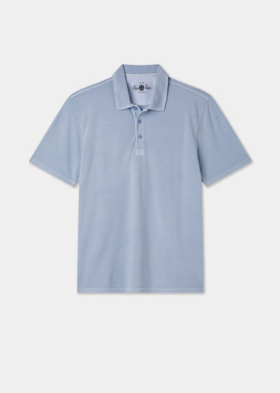 Men's Pique Cotton Polo Shirt in Light Blue