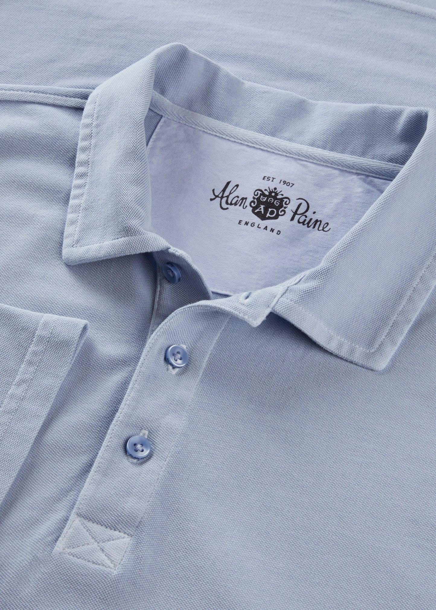 Men's Pique Cotton Polo Shirt in Light Blue