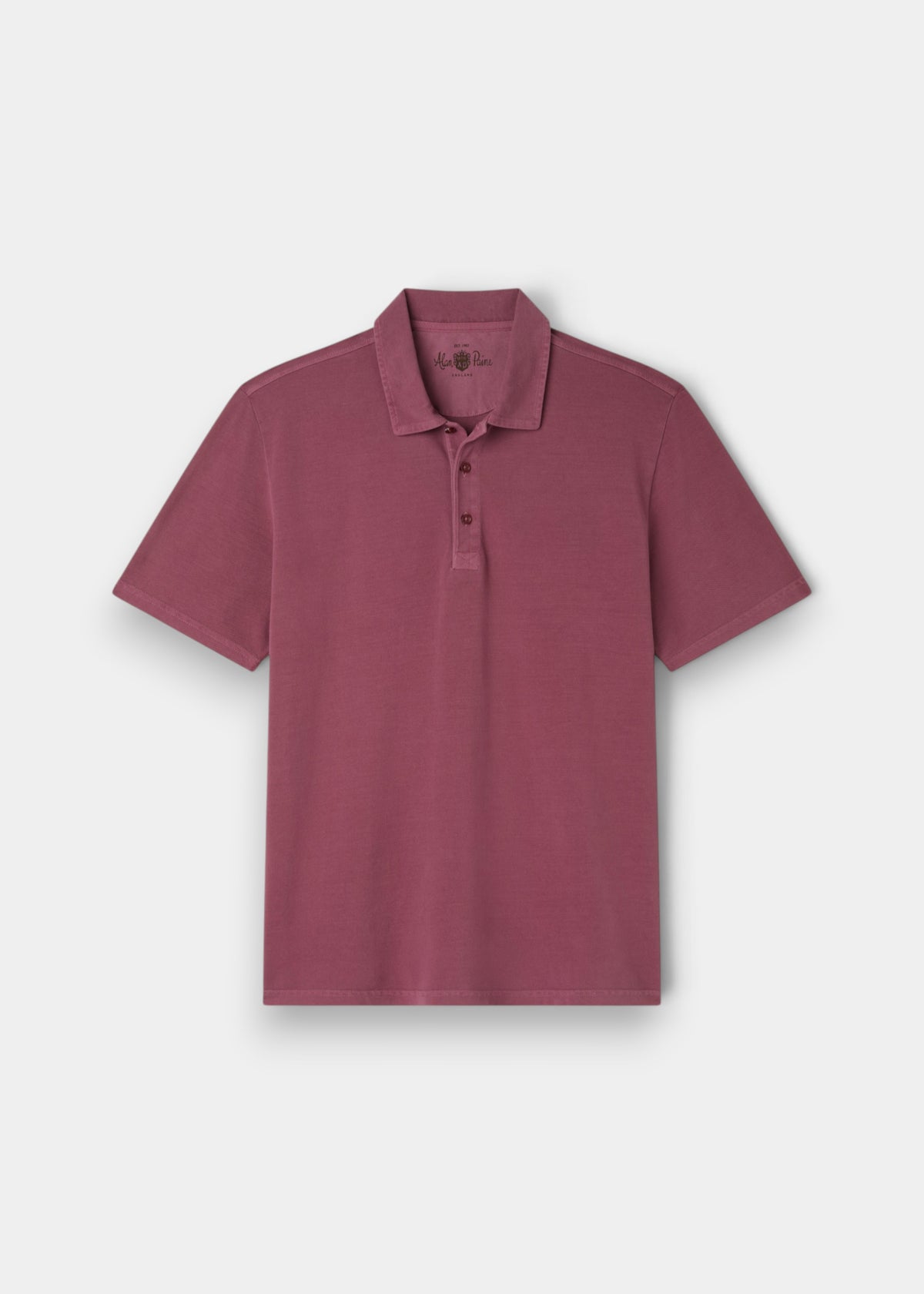 Weymouth Pure Cotton Washed Effect Polo Shirt In Claret - Regular Fit