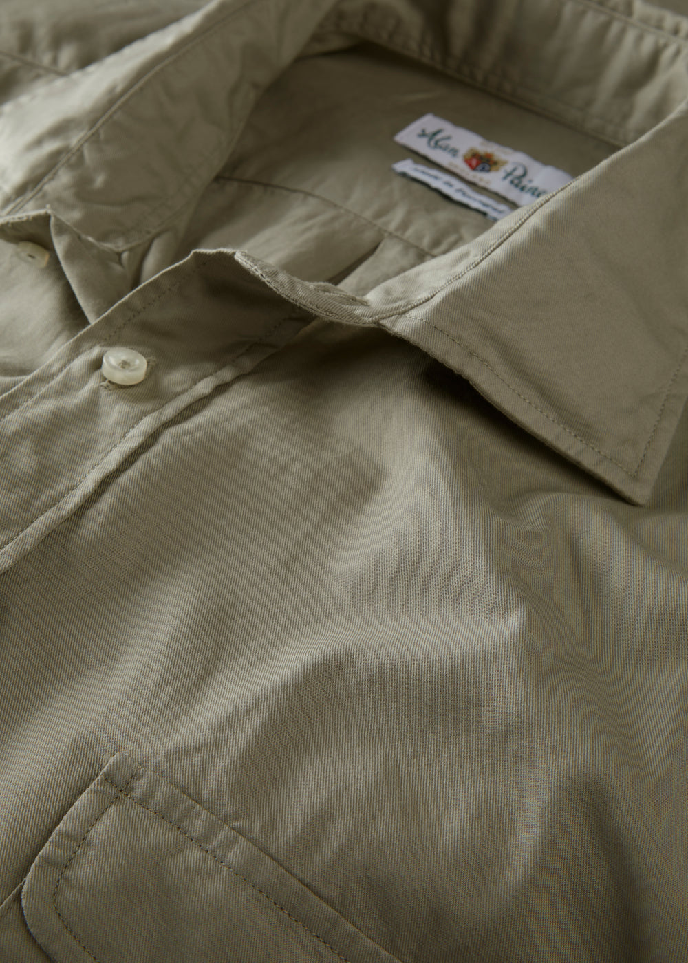 Mens Cotton Long Sleeve Shirt in Green
