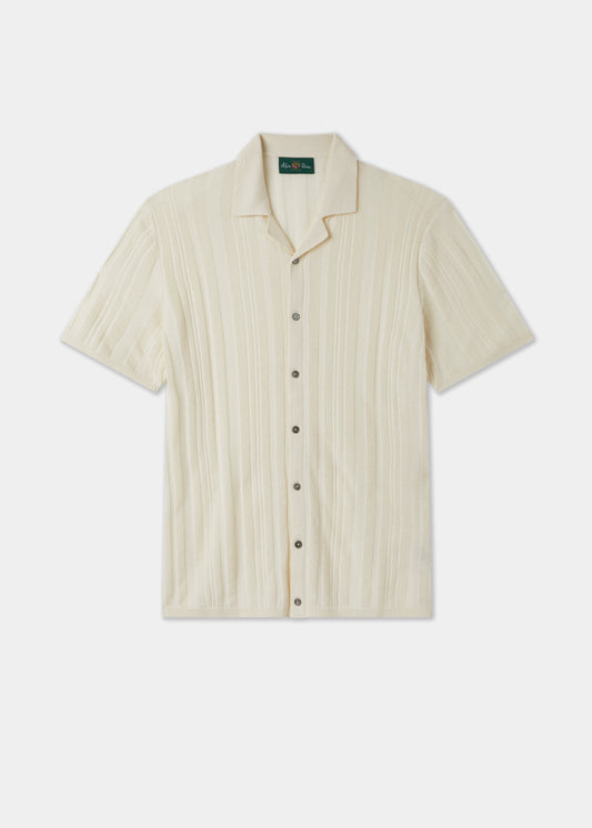 Men's Cotton Revere Collar Shirt in White