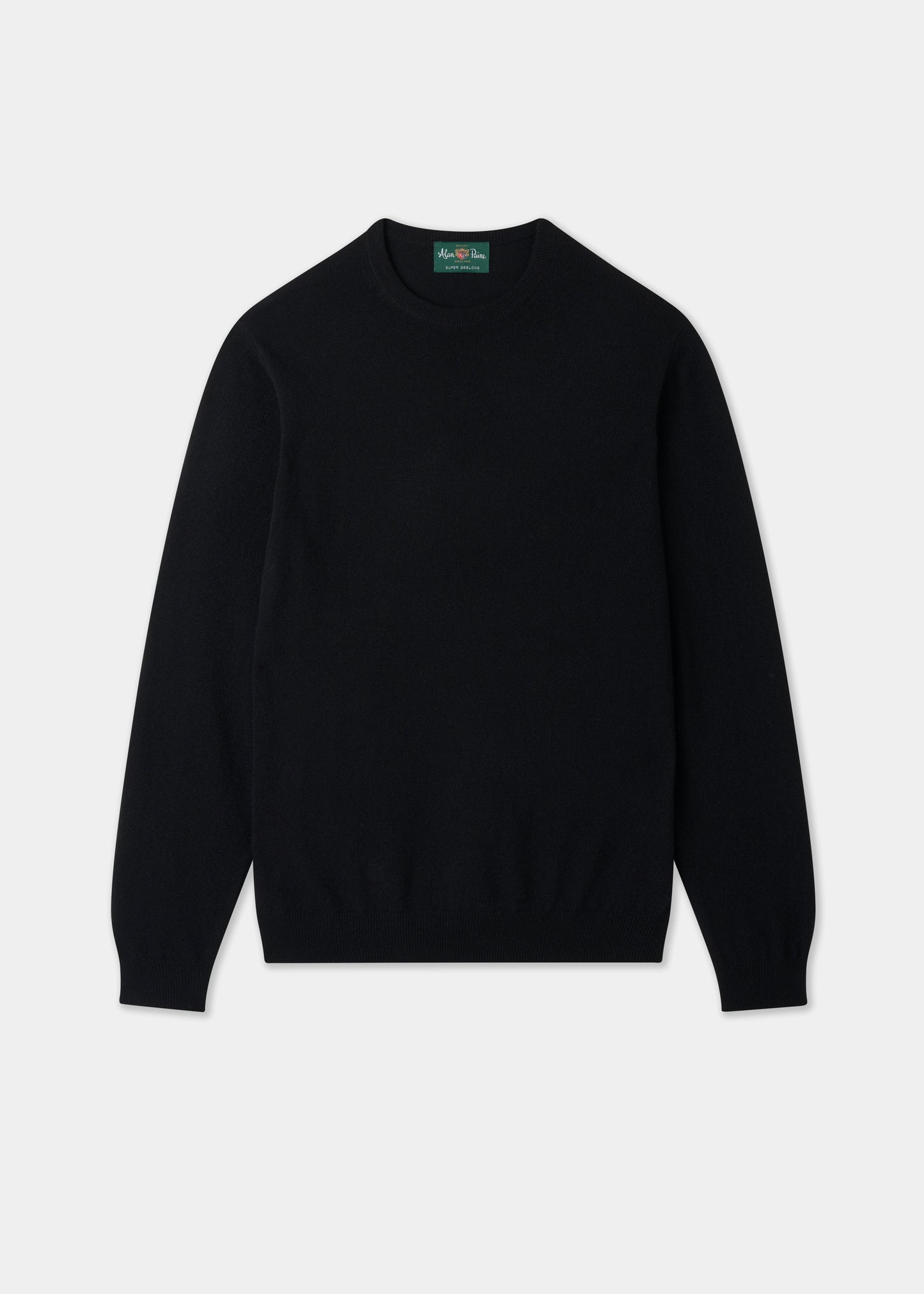 Men's Geelong Wool Crew Neck Jumper in Black
