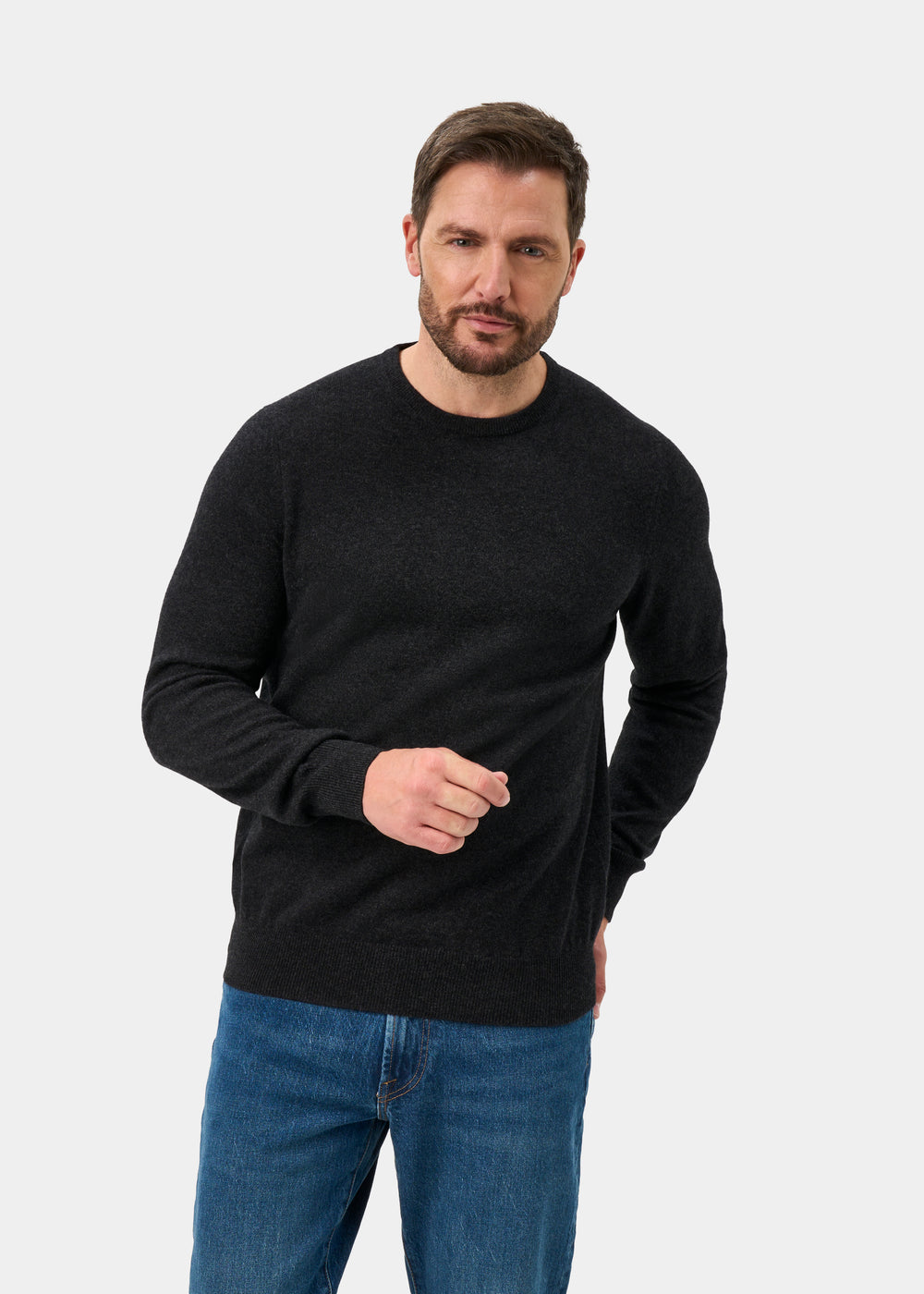 Brisbane Geelong Wool Jumper in Charcoal - Regular Fit
