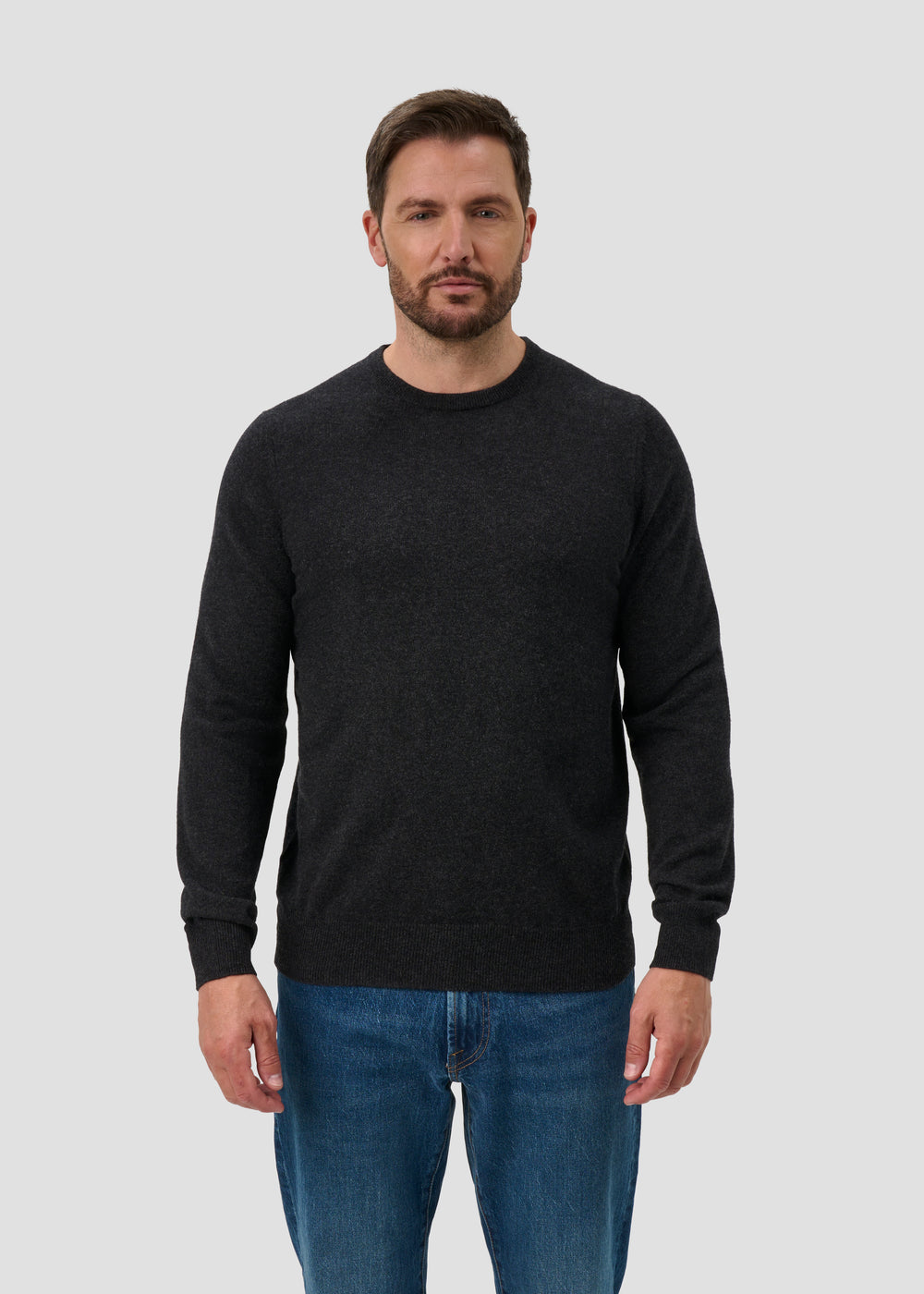 Brisbane Geelong Wool Jumper in Charcoal - Regular Fit