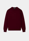 Men's Geelong Wool Crew Neck Jumper in Claret