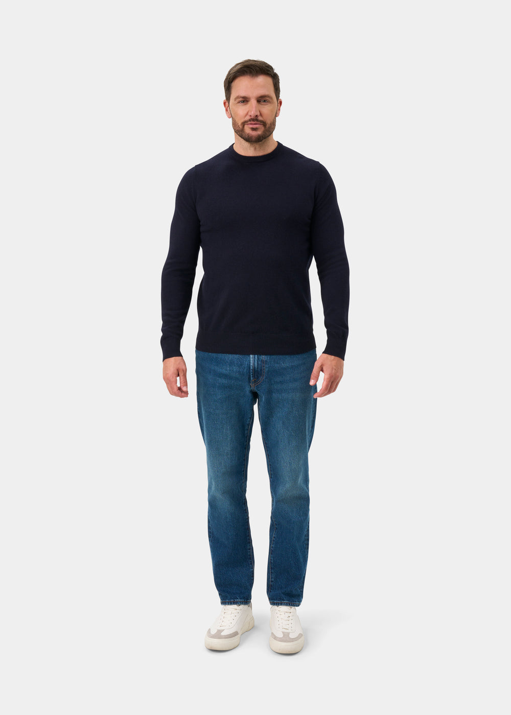Brisbane Geelong Wool Jumper in Dark Navy - Regular Fit
