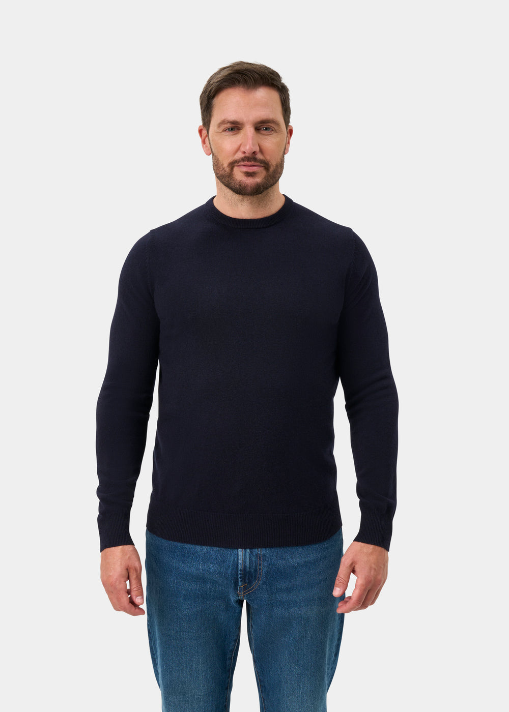 Brisbane Geelong Wool Jumper in Dark Navy - Regular Fit