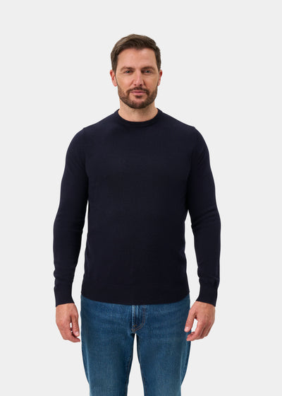 Brisbane Geelong Wool Jumper in Dark Navy - Regular Fit
