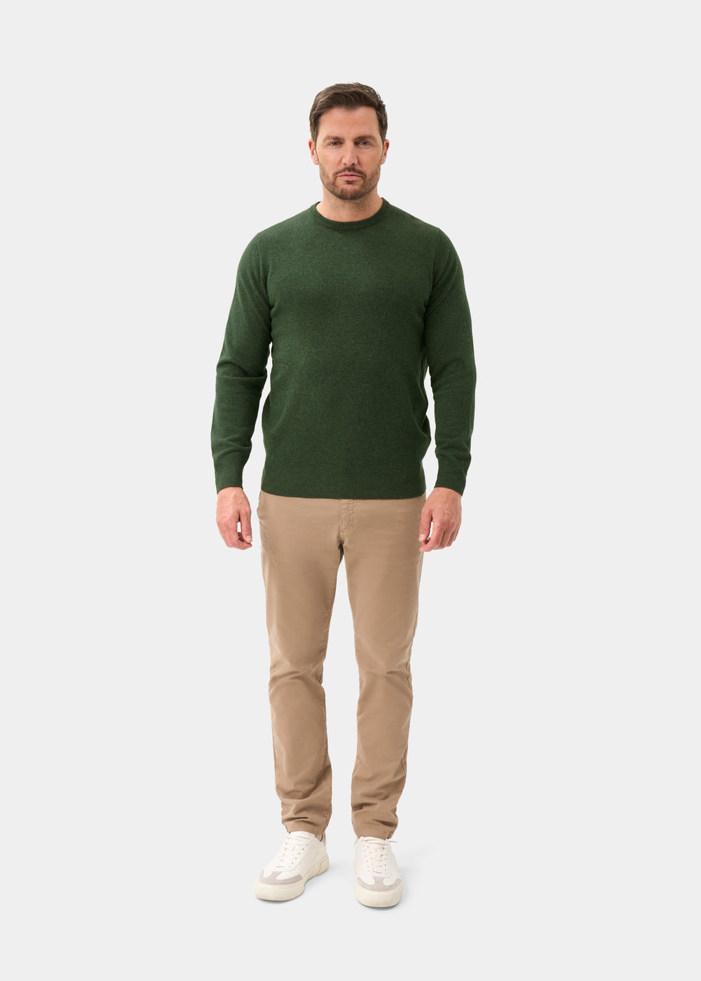 Men's Geelong Wool Crew Neck Jumper in Rosemary