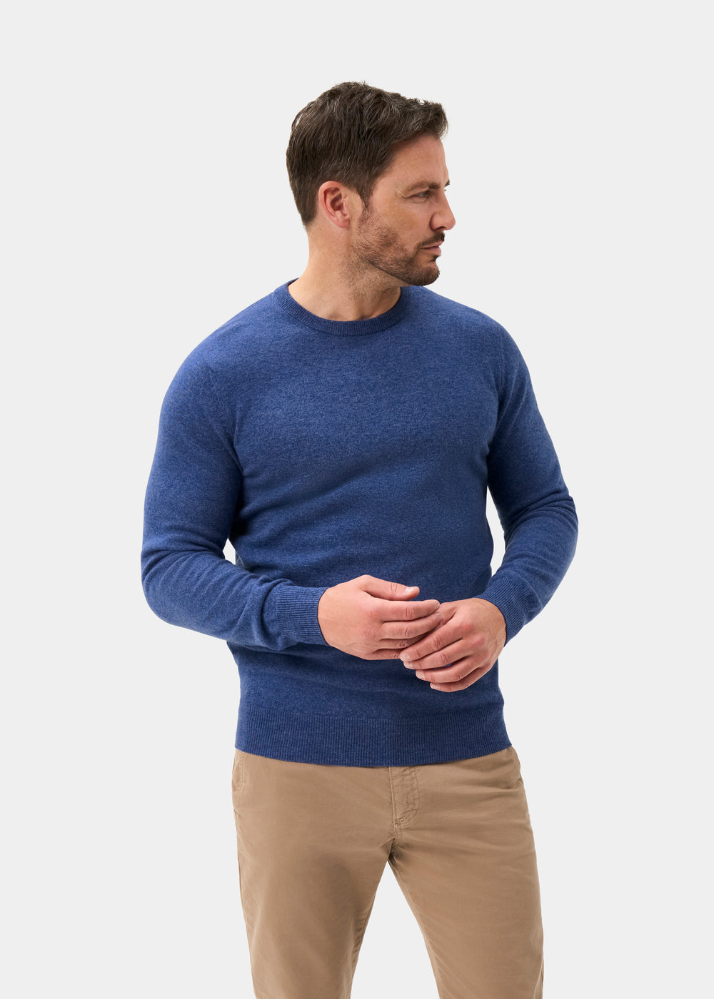 Men's Geelong Wool Crew Neck Jumper in Ullswater
