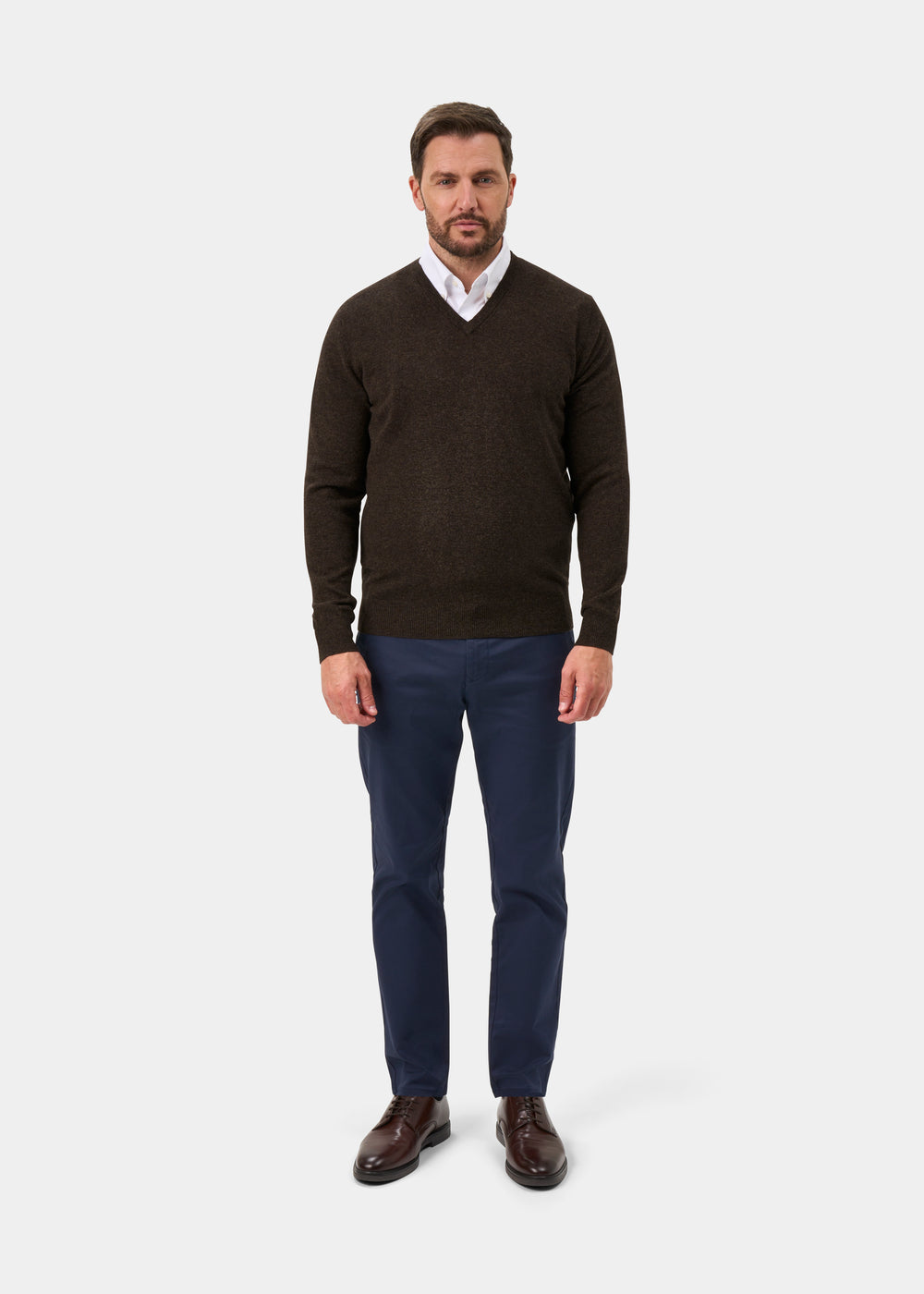 Albury Geelong Wool Jumper in Cocoa - Regular Fit