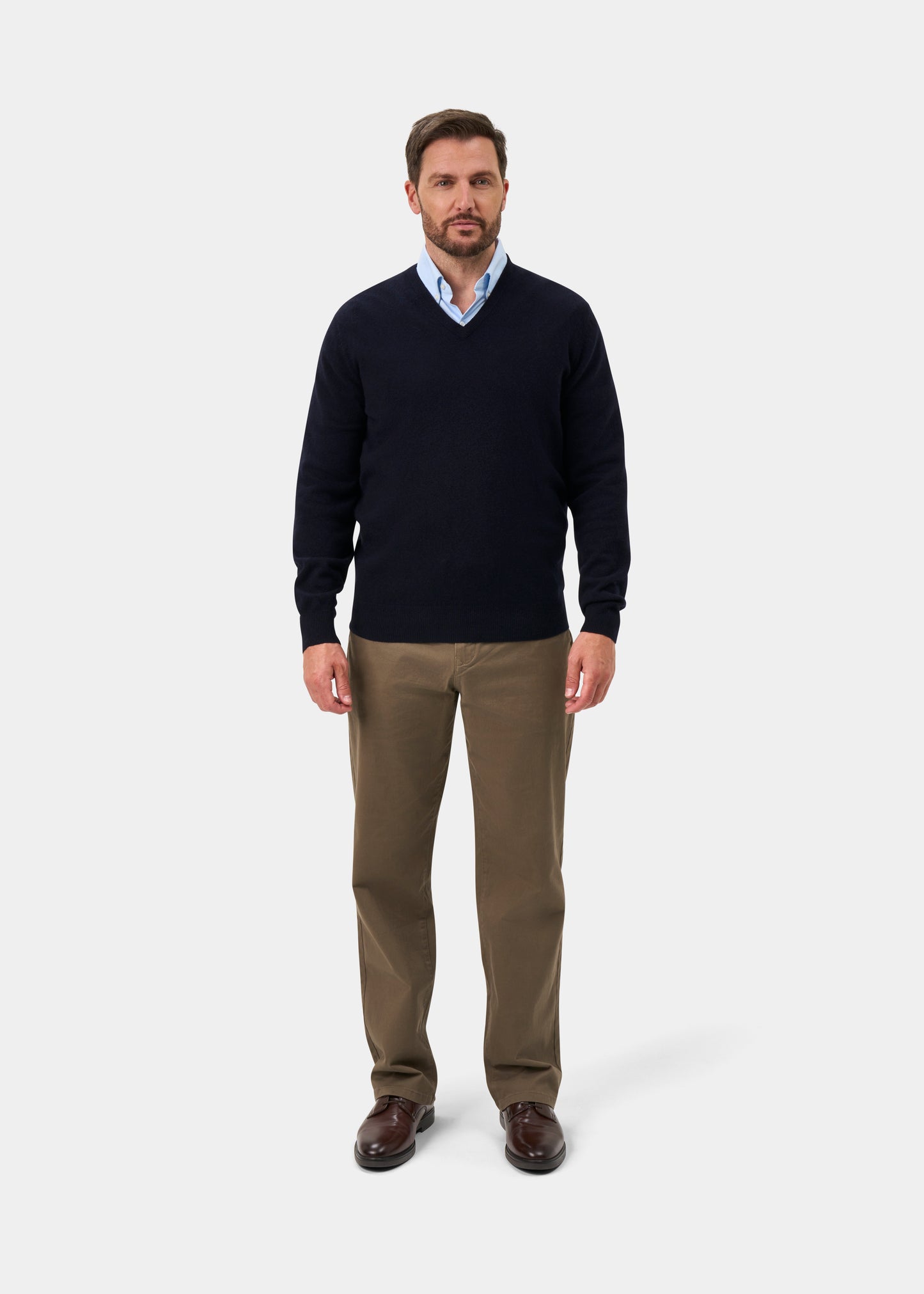 Albury Geelong Wool Jumper in Dark Navy - Regular Fit