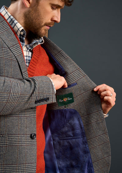 Mens-Grey-Tweed-Blazer-Grey-Check
