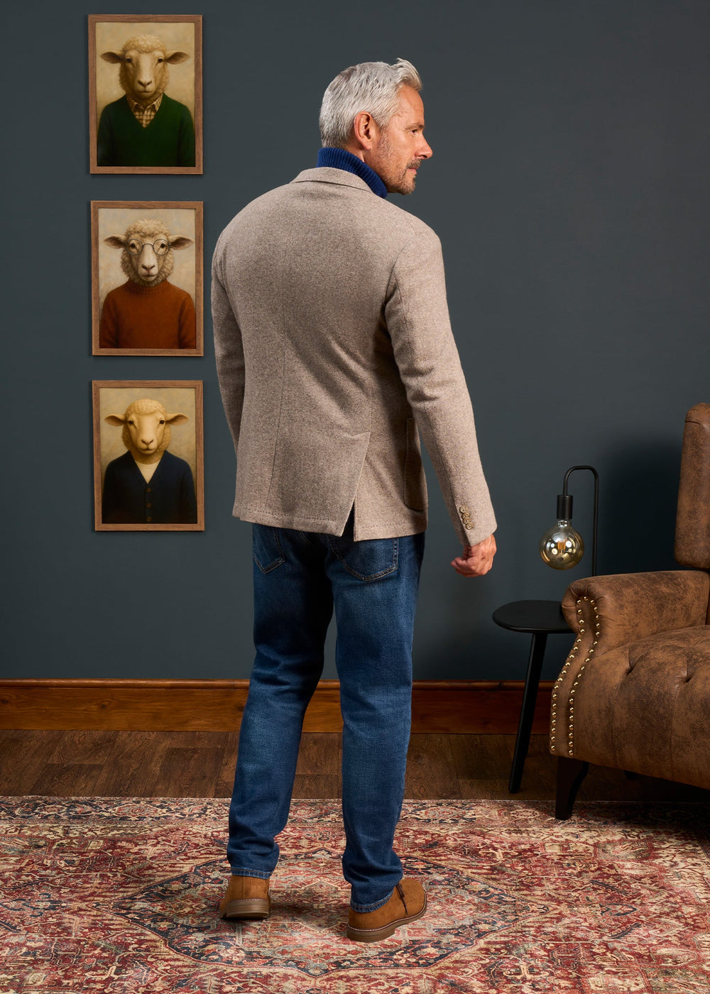 Mens-Knitted-Blazer-Cream