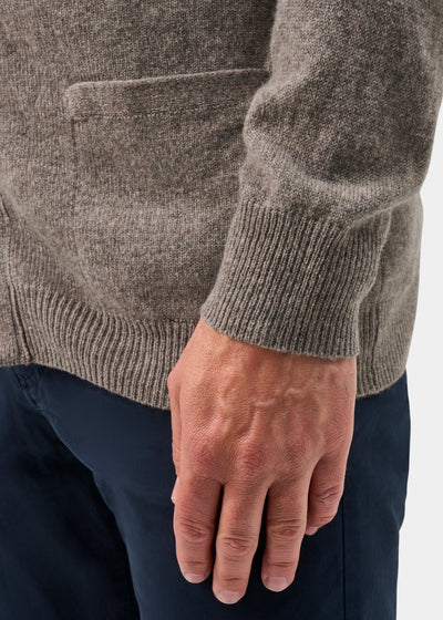 Cornwall Lambswool Cardigan in Vole - Classic Fit