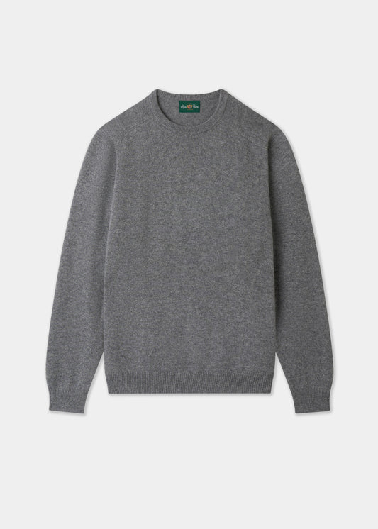 Men's Lambswool Crew Neck Jumper in Grey Mix