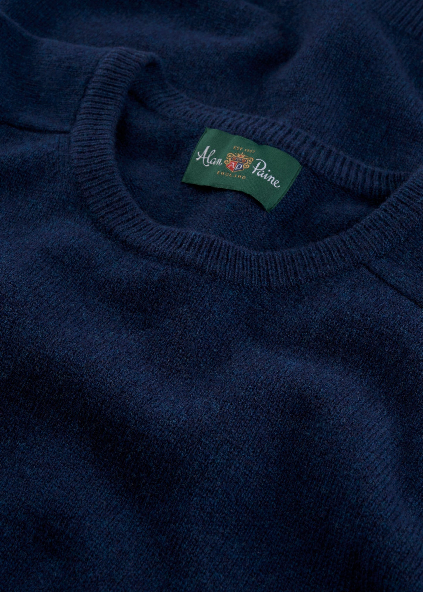 Men's Lambswool Crew Neck Jumper in Indigo