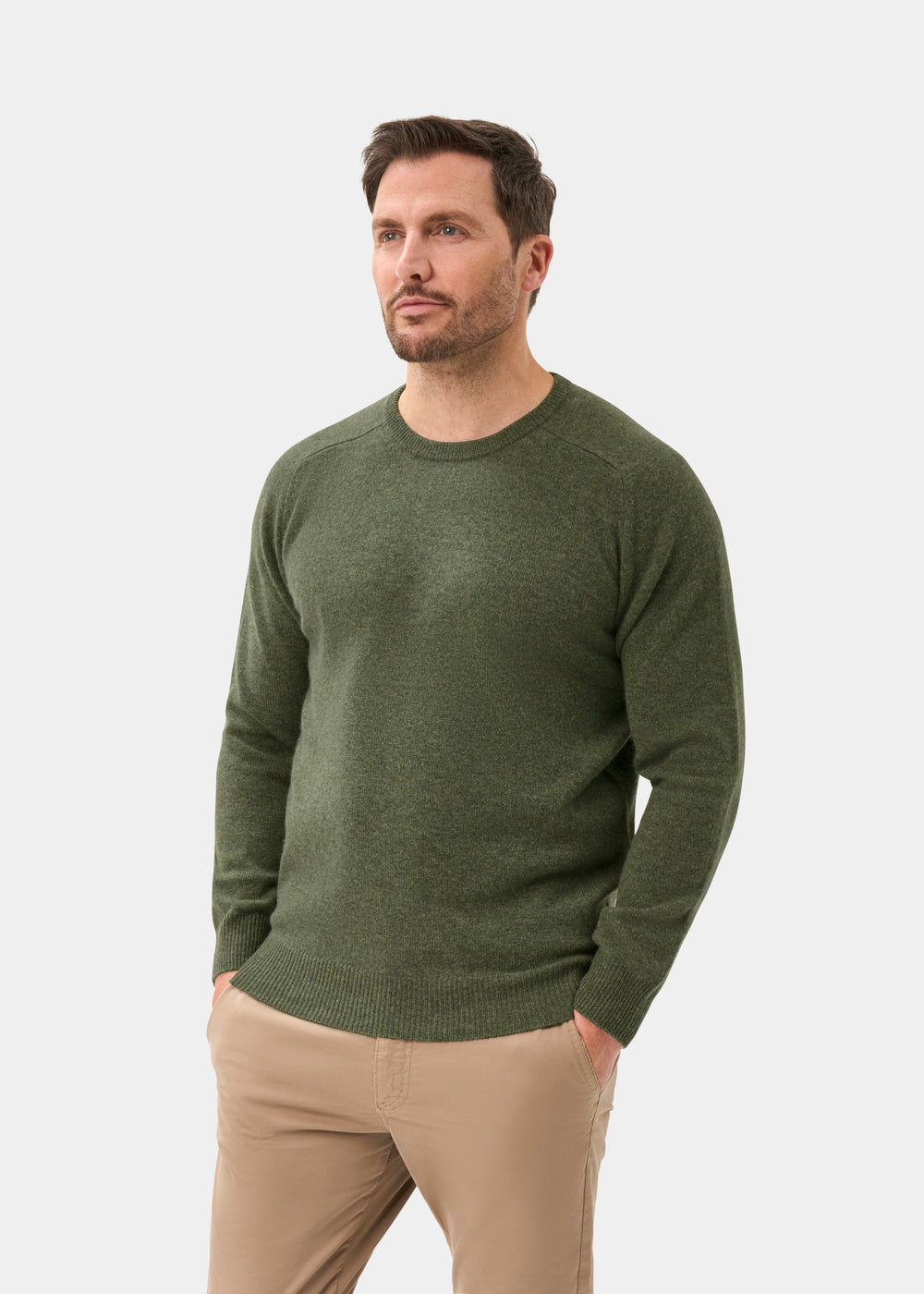Men's Lambswool Crew Neck Jumper in Landscape
