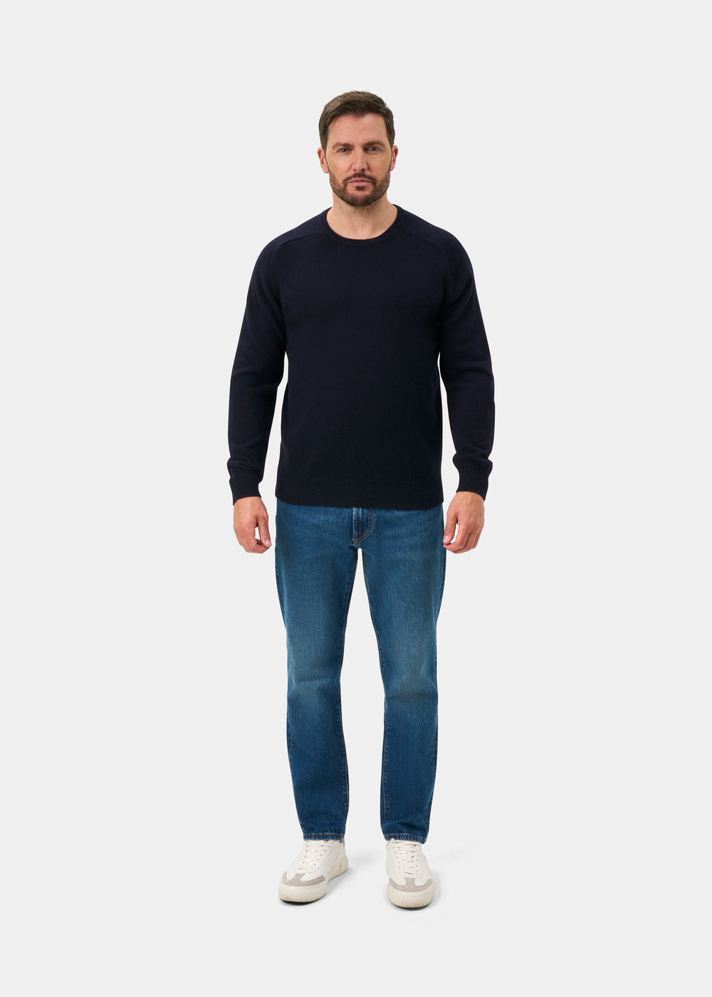 Lenzie Men's Lambswool Jumper In Navy Jumper - Regular Fit