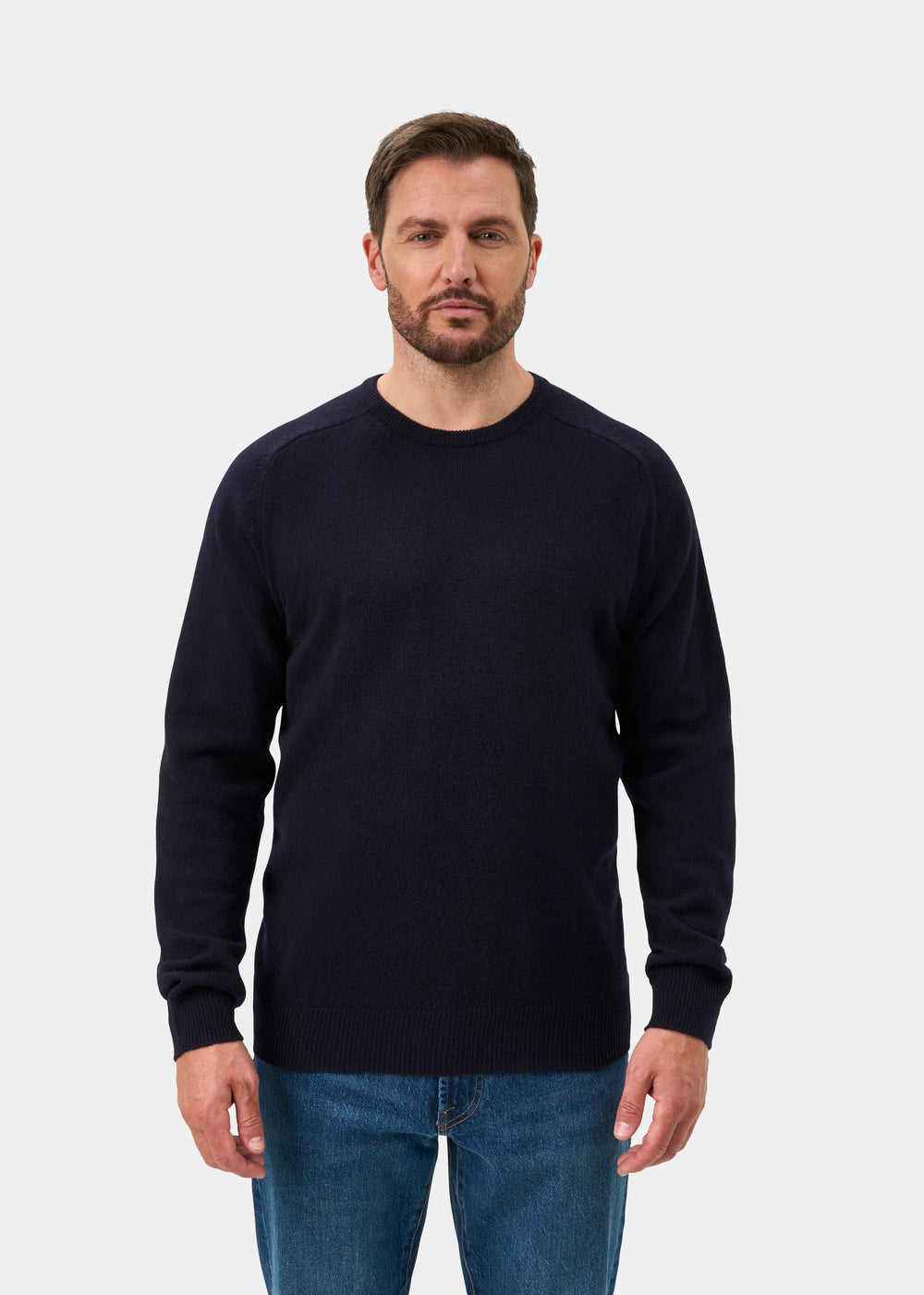 Dorset Men's Lambswool Jumper in Navy - Classic Fit