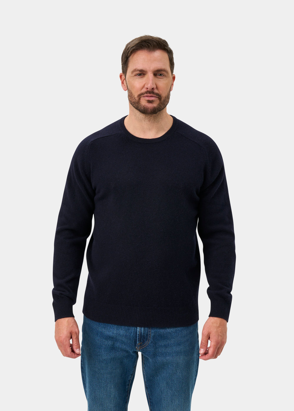 Lenzie Men's Lambswool Jumper In Navy Jumper - Regular Fit