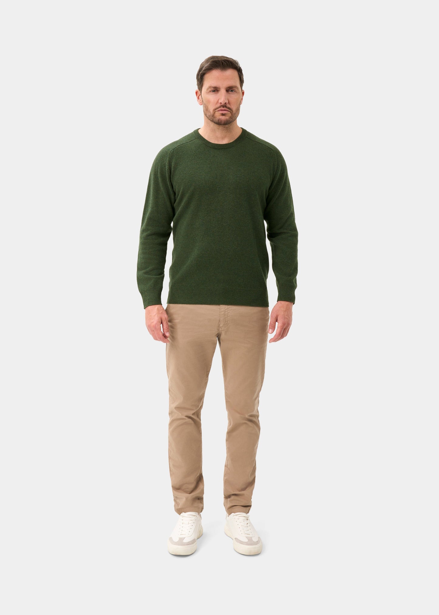 Men's Lambswool Crew Neck Jumper in Rosemary