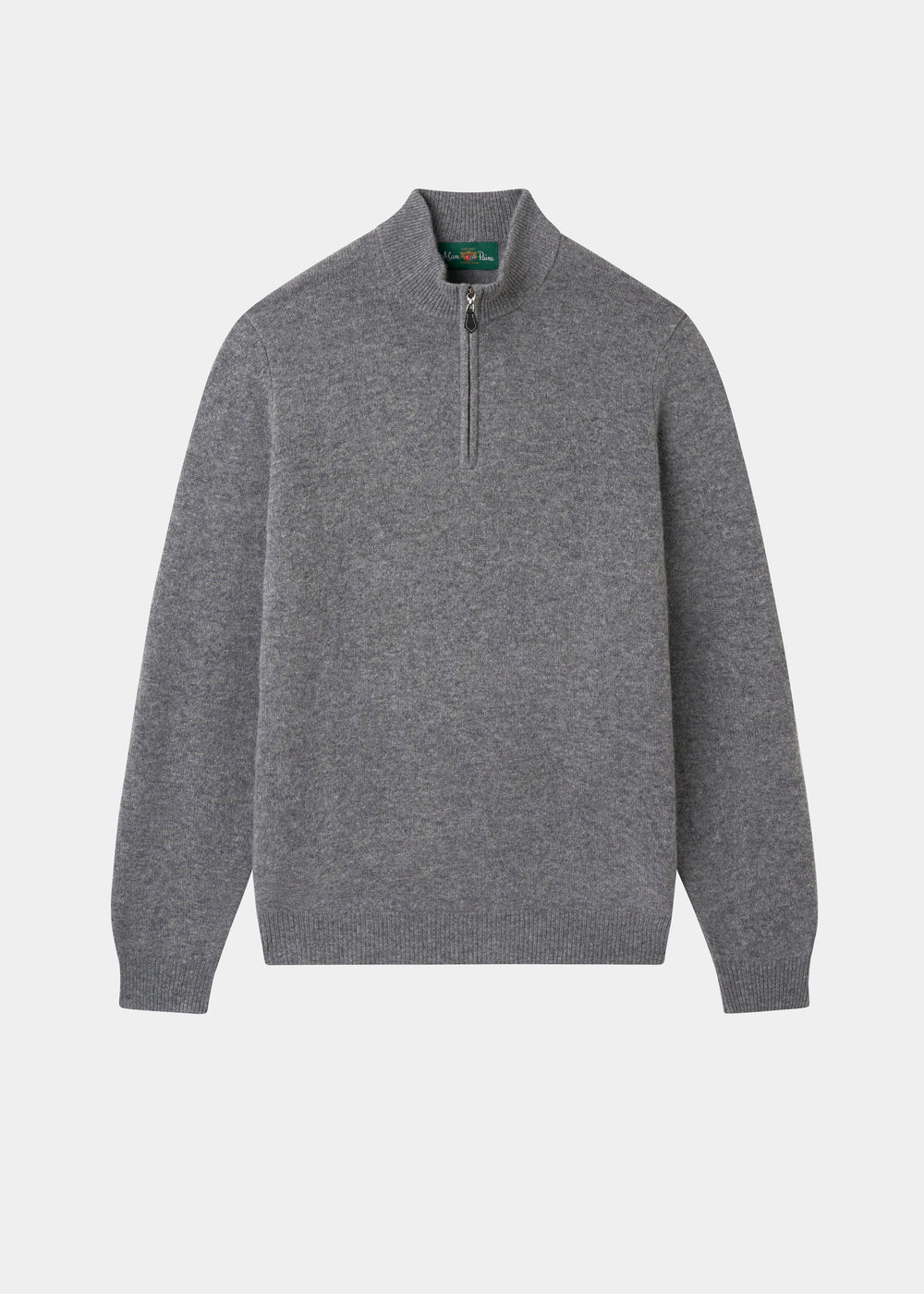 Men's Lambswool Quarter Zip Neck Jumper in Grey Mix