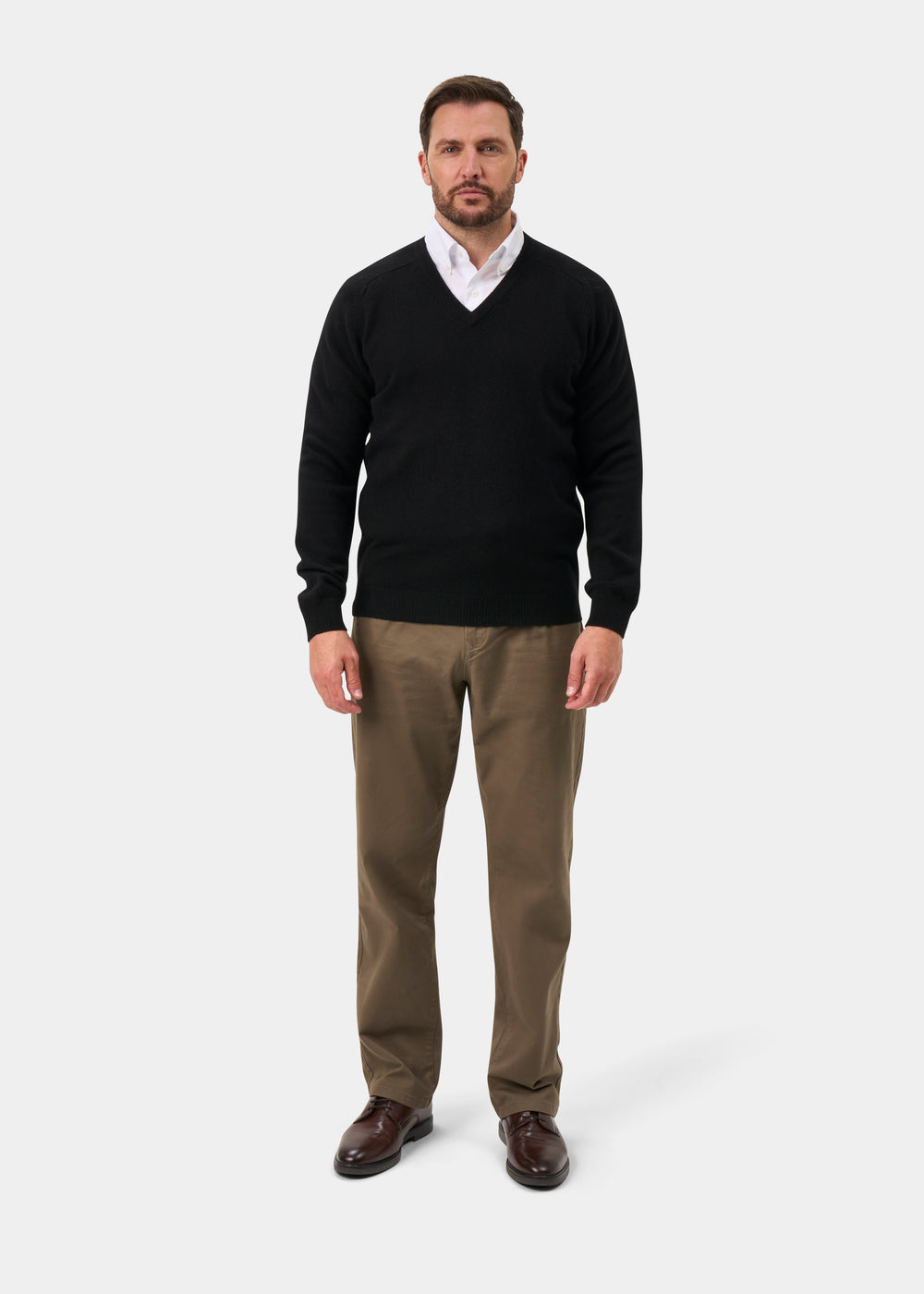 Kilsyth Men's Lambswool Jumper in Black - Regular Fit